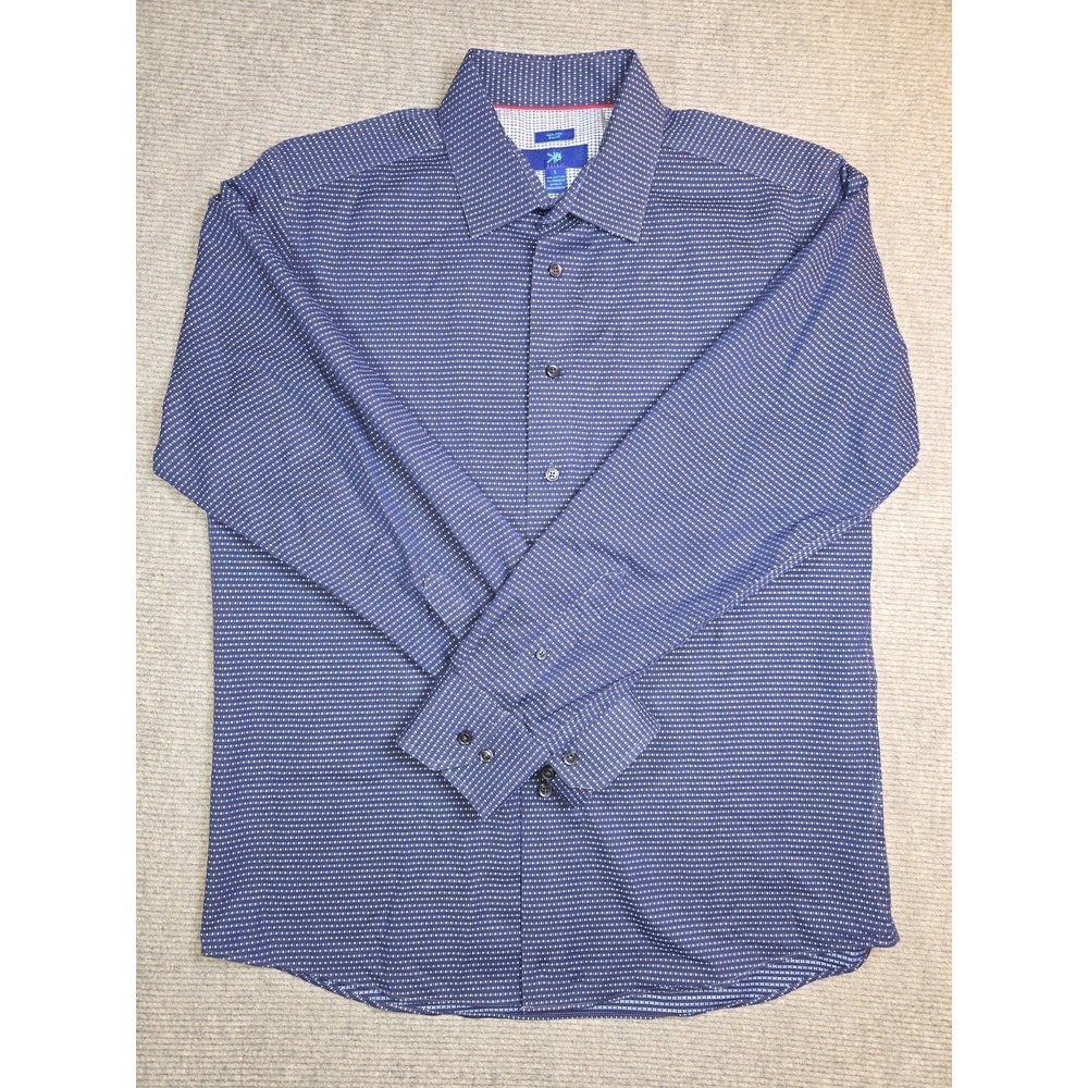 Egara Non-Iron Slim Fit Men's Cotton Lot Of 2 Dress Shirts Multicolor L - Picture 9 of 16